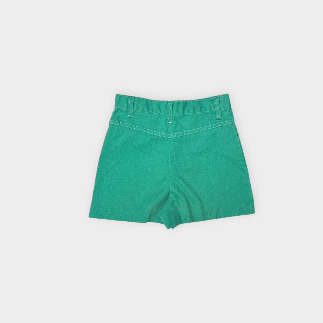 VINTAGE GARANIMALS GREEN DENIM HIGH-WAISTED SHORTS