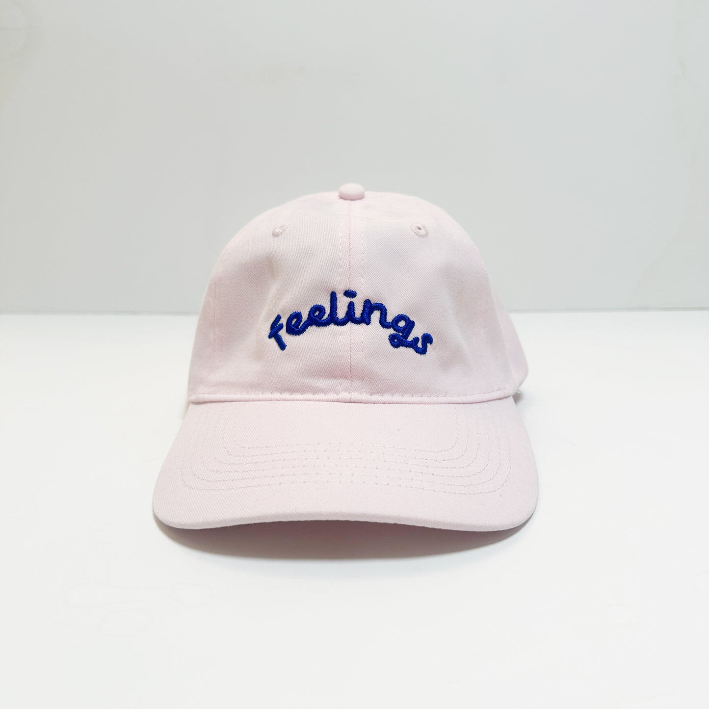 Adult 'feelings' Dad Hat - Light Pink