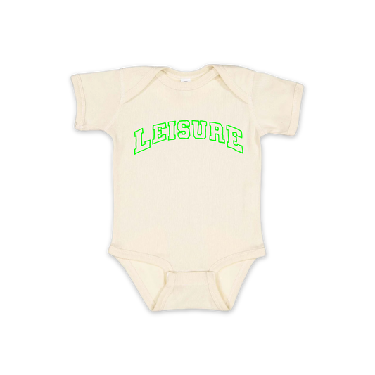 LEISURE Jr. Varsity Logo Onesie - Natural